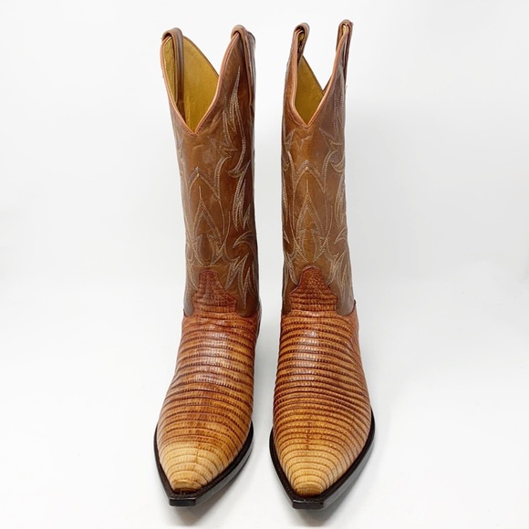 NWOT Young Guns Men's Lizard Snip Toe Cowboy Boots - Picture 3 of 14